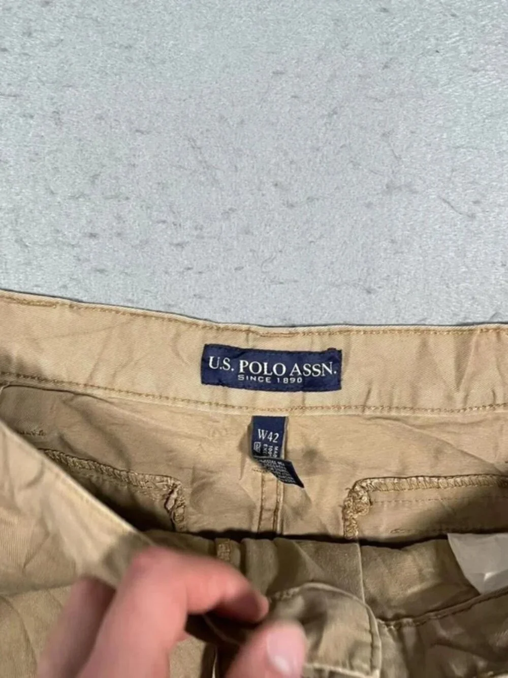 US Polo Assn Brown Cargo Shorts Utility Casual W42 I10 Mens